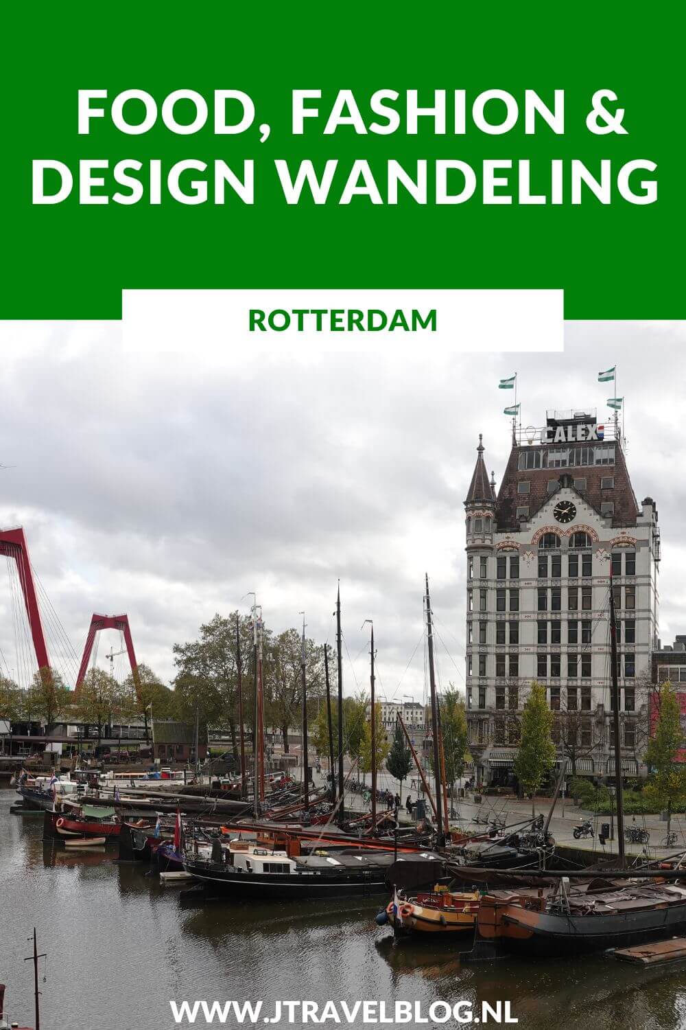 Ik liep de 9 kilometer lange Food, Fashion & Design wandeling in Rotterdam. Een wandelroute door het centrum van Rotterdam met talrijke hotspots zoals de luchtbrug, de kubuswoningen, de markthal en de Laurenskerk. Wandel je mee? #wandelen #rotterdam #luchtsingel #kubuswoningen #markthal #jtravelblog #jtravel