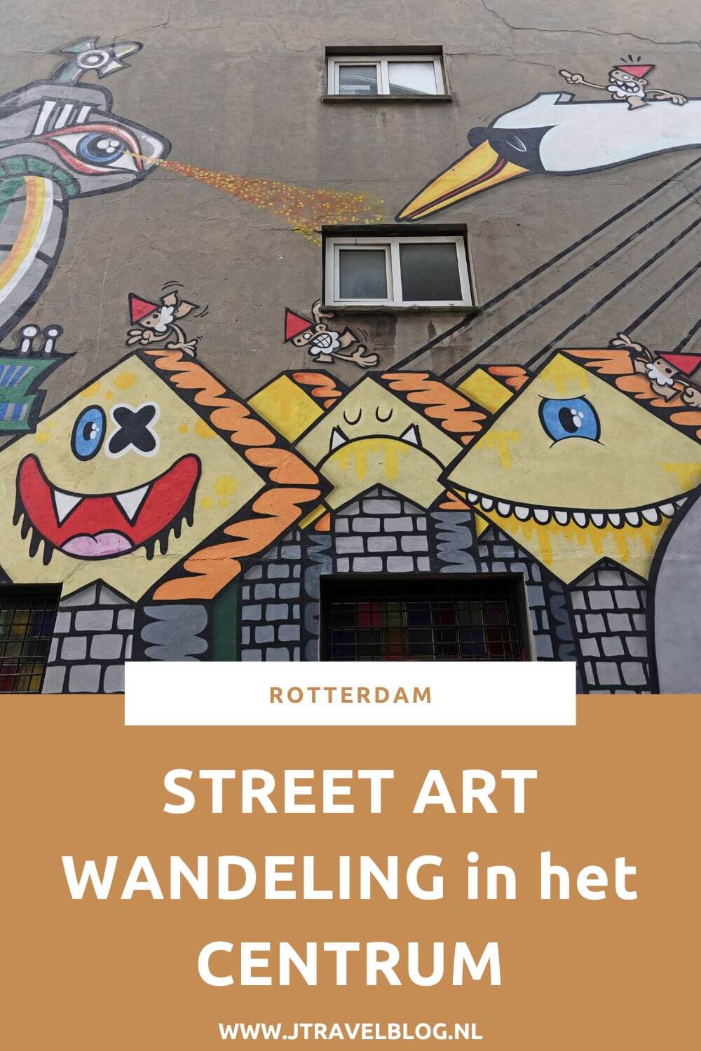 Ik maakte een wandeling langs de vele street art werken in Rotterdam Centrum. In deze blog lees je waar je de street art in Rotterdam Centrum kunt vinden. #streetart #streetartrotterdam #rotterdam #jtravel #jtravelblog