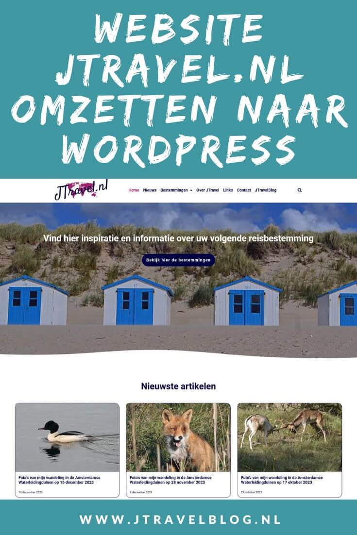 Begin 2023 heb ik besloten om mijn website JTravel.nl om te zetten van Joomla naar WordPress. Waarom? In deze blog lees je de reden en hoe ik dit aangepakt heb. Het resultaat kun je vanaf nu bekijken op https://jtravel.nl/. #wordpress #elementorpro #joomla #jtravelblog #jtravel