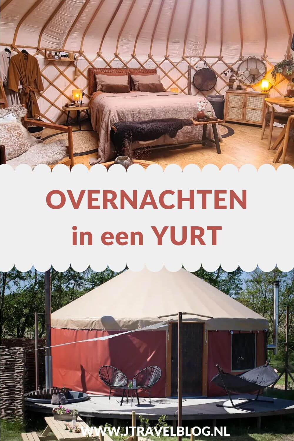Overnachten in een yurt in Nederland wordt steeds populairder. Een yurt is een van oorsprong traditionele Mongolische tent. De yurts in Nederland staan op campings of privรฉ terreinen. In deze blog heb ik een aantal yurts waar je kunt overnachten op een rijtje gezet. #overnachtenineenyurt #yurt #accommodatie #jtravelblog #jtravel