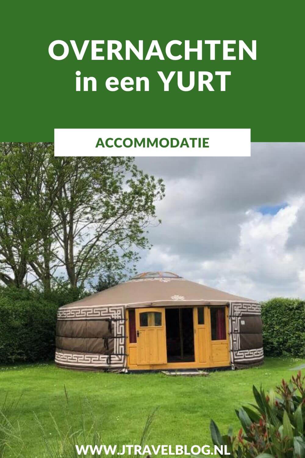 Overnachten in een yurt in Nederland wordt steeds populairder. Een yurt is een van oorsprong traditionele Mongolische tent. De yurts in Nederland staan op campings of privรฉ terreinen. In deze blog heb ik een aantal yurts waar je kunt overnachten op een rijtje gezet. #overnachtenineenyurt #yurt #accommodatie #jtravelblog #jtravel