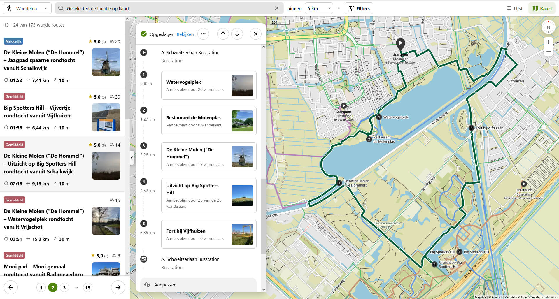Alles over de website en app Komoot