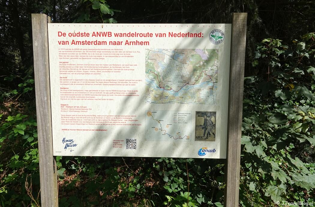 Bord tijdens mijn wandeling van de 9e etappe van de oudste wandelroute van Nederland van Leersum naar Elst