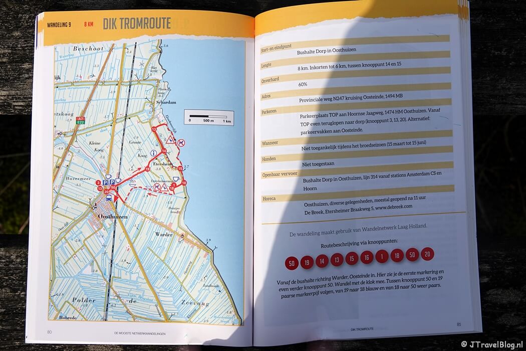 Een voorbeeld van een wandeling in de wandelgids 'De mooiste netwerkwandelingen Waterland &amp; Zaanstreek' van Uitgeverij Elmar