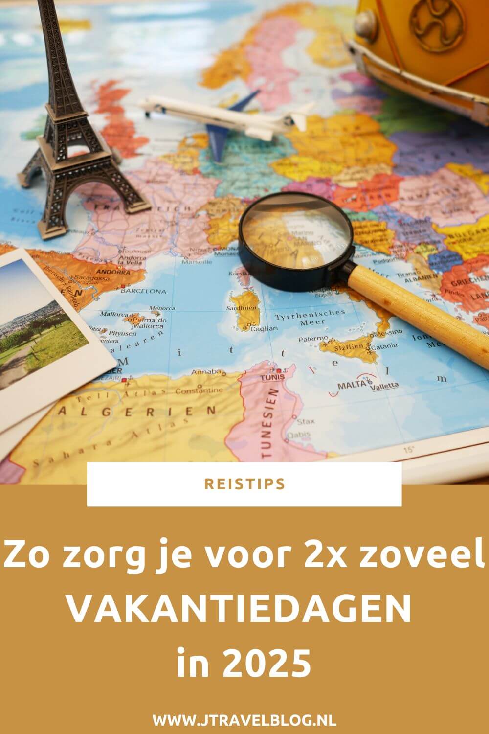 Iedereen wil in 2025 weer graag op vakantie. Zo graag zelfs dat het misschien niet lukt met 20-25 vakantiedagen. Er is een simpel trucje waardoor jij er voor zorgt dat je twee keer zoveel vakantiedagen in 2025 hebt. Hoe? Je leest het in deze blog. #vakantiedagen #extravakantiedagen2025 #reistips #voorbereiding #jtravelblog #jtravel