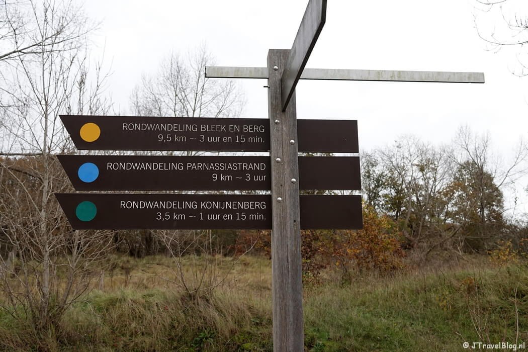 Wandelroutes vanaf ingang Koevlak in Nationaal Park Zuid-Kennemerland