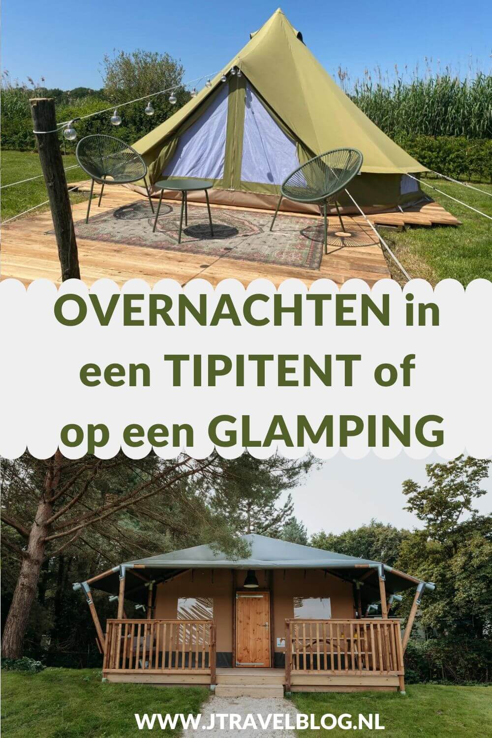 Overnachten in een tipitent of op een glamping in Nederland wordt steeds populairder. In deze blog heb ik een aantal tipitenten en glampings in Nederland waar je kunt overnachten op een rijtje gezet. #tipitent #glamping #accommodatie #jtravel #jtravelblog