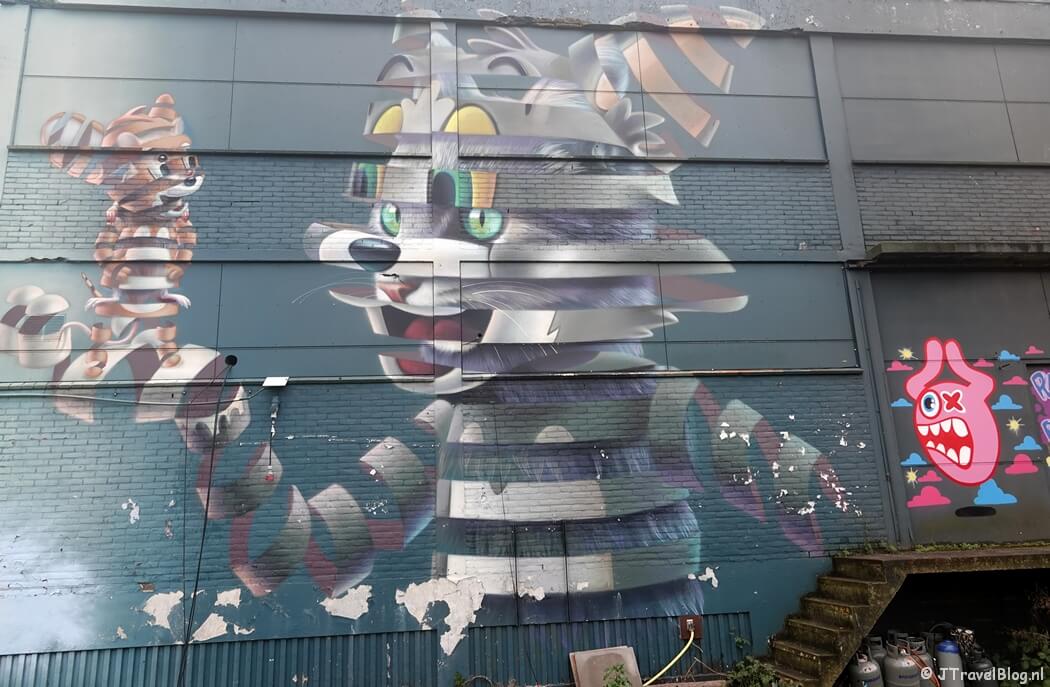 Street art van Super A tijdens mijn street art wandeling in het M4H gebied en Delfshaven in Rotterdam