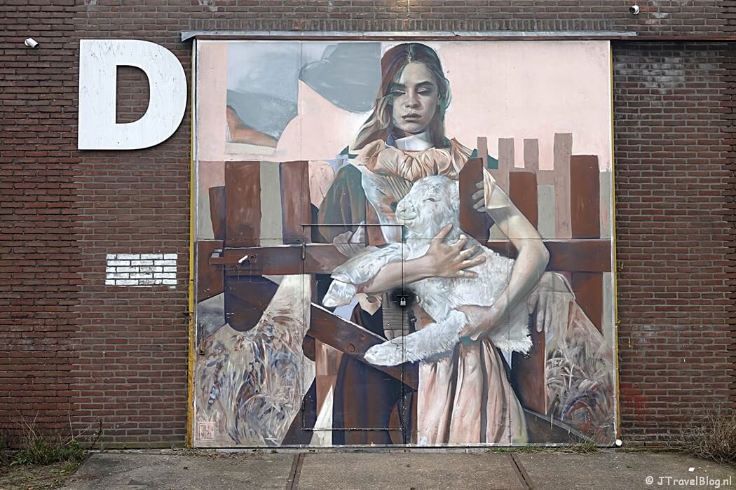 Street art van Telmo Miel tijdens mijn street art wandeling in het M4H gebied en Delfshaven in Rotterdam