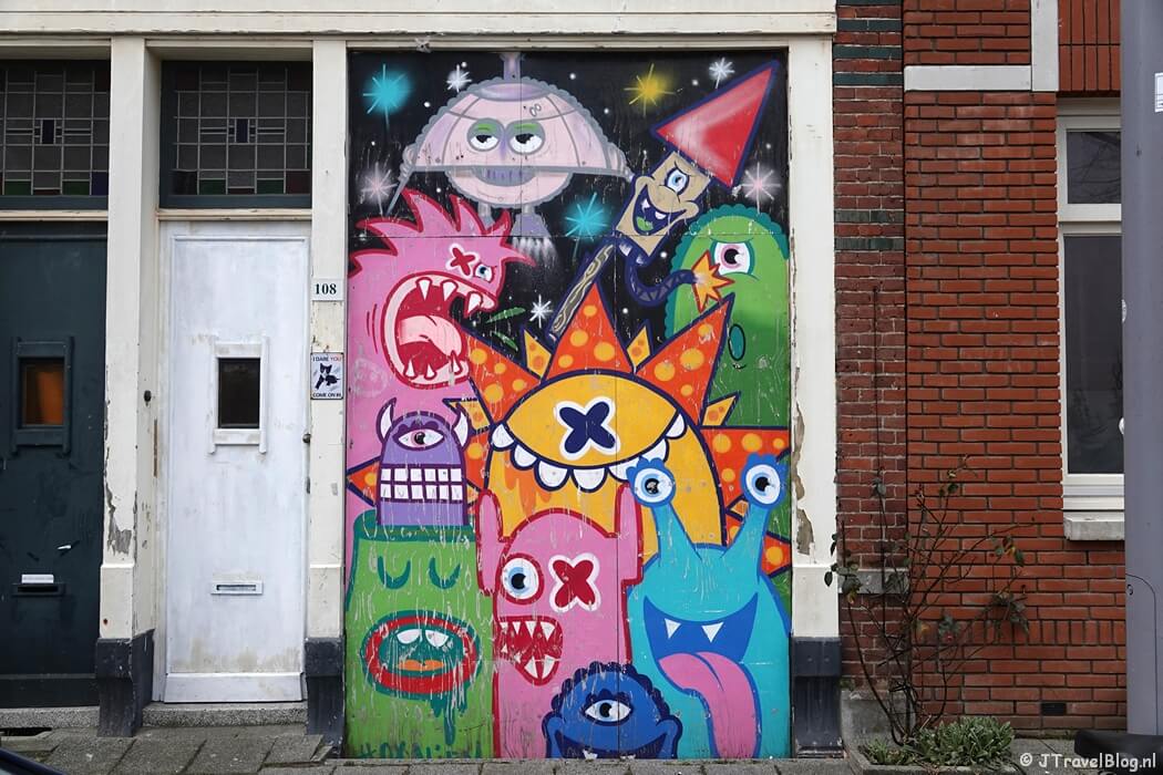 Street art van Ox-Alien tijdens mijn street art wandeling in Rotterdam-Noord