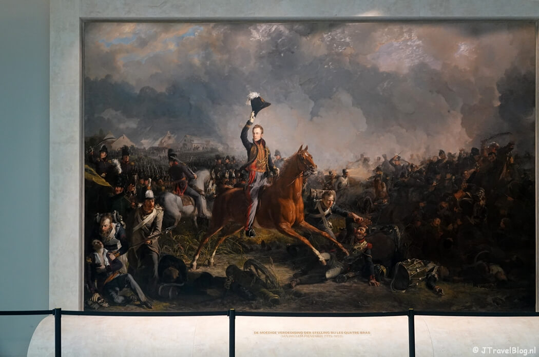 Schilderij 'Kruispunt Waterloo' in het Nationaal Militair Museum in Soesterberg