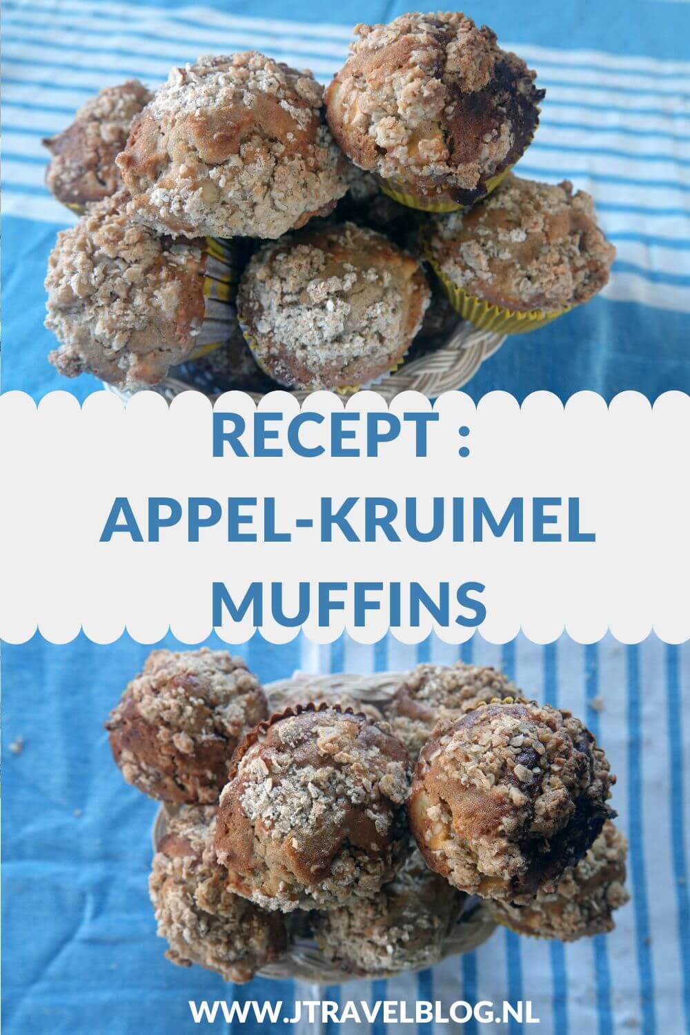 Ik heb een heerlijk recept voor je gemaakt: appel-kruimel muffins. Makkelijk en snel te maken. Eet smakelijk. Hier lees je hoe je dit recept zelf kunt maken. #recept #appelkruimelmuffins #muffins #jtravelblog #jtravel