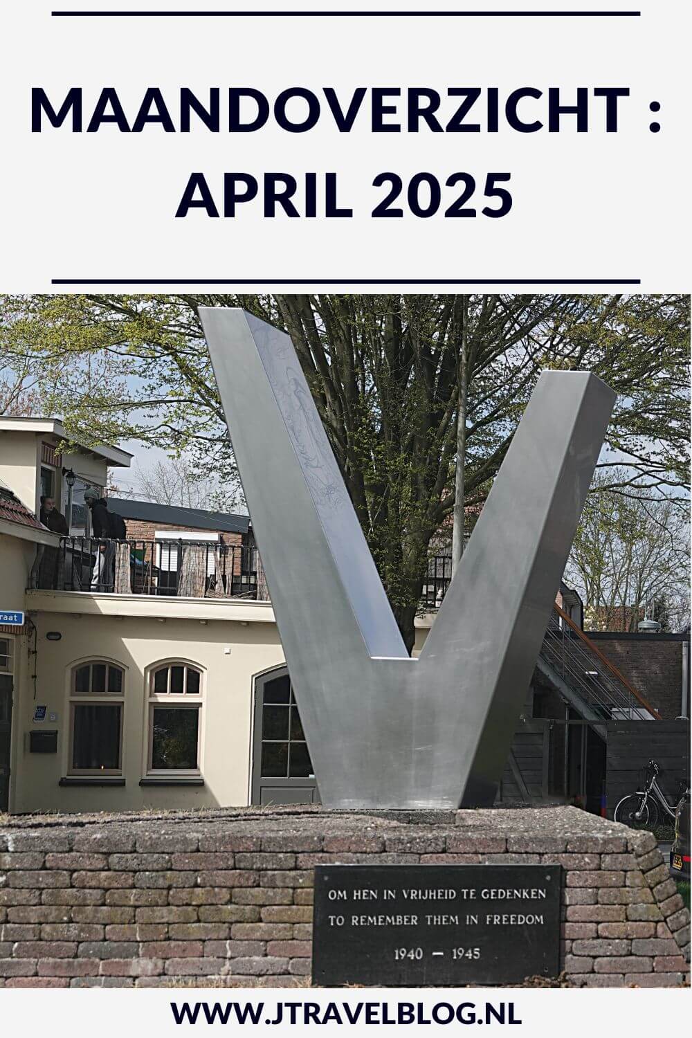 In april 2025 liep ik de Geniedijkroute in Hoofddorp en liep ik de derde etappe van het Pad van de Vrijheid. De rest van april verbleef ik in Groningen. Meer hier over lees je in dit maandoverzicht. #maandoverzicht #april2025 #padvandevrijheid #wandelen #jtravelblog #jtravel