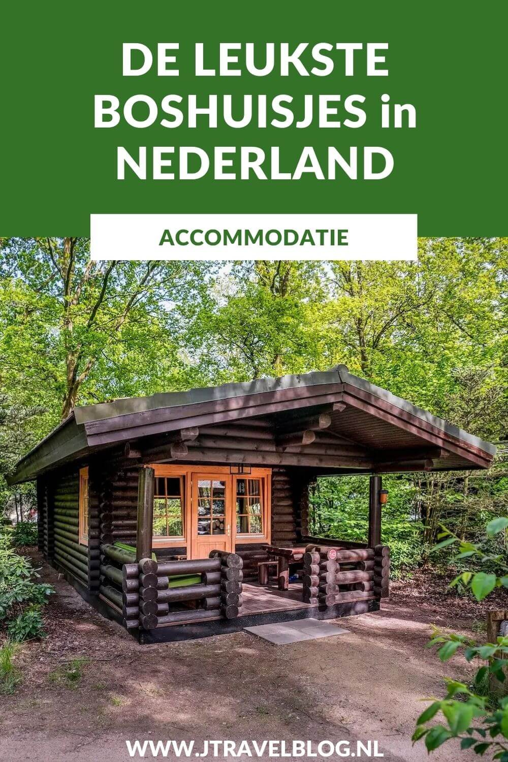 Een boshuisje is een vakantiehuis dat in een bosrijke omgeving ligt. Andere benamingen zijn natuurhuisje, boswoning, boschalet of boshut. Boshuisjes zijn zeer geschikt voor natuurliefhebbers, wandelaars en rustzoekers. Ik heb een aantal boshuisjes in Nederland voor je op een rijtje gezet. #boshuisje #accommodatie #jtravelblog #jtravel