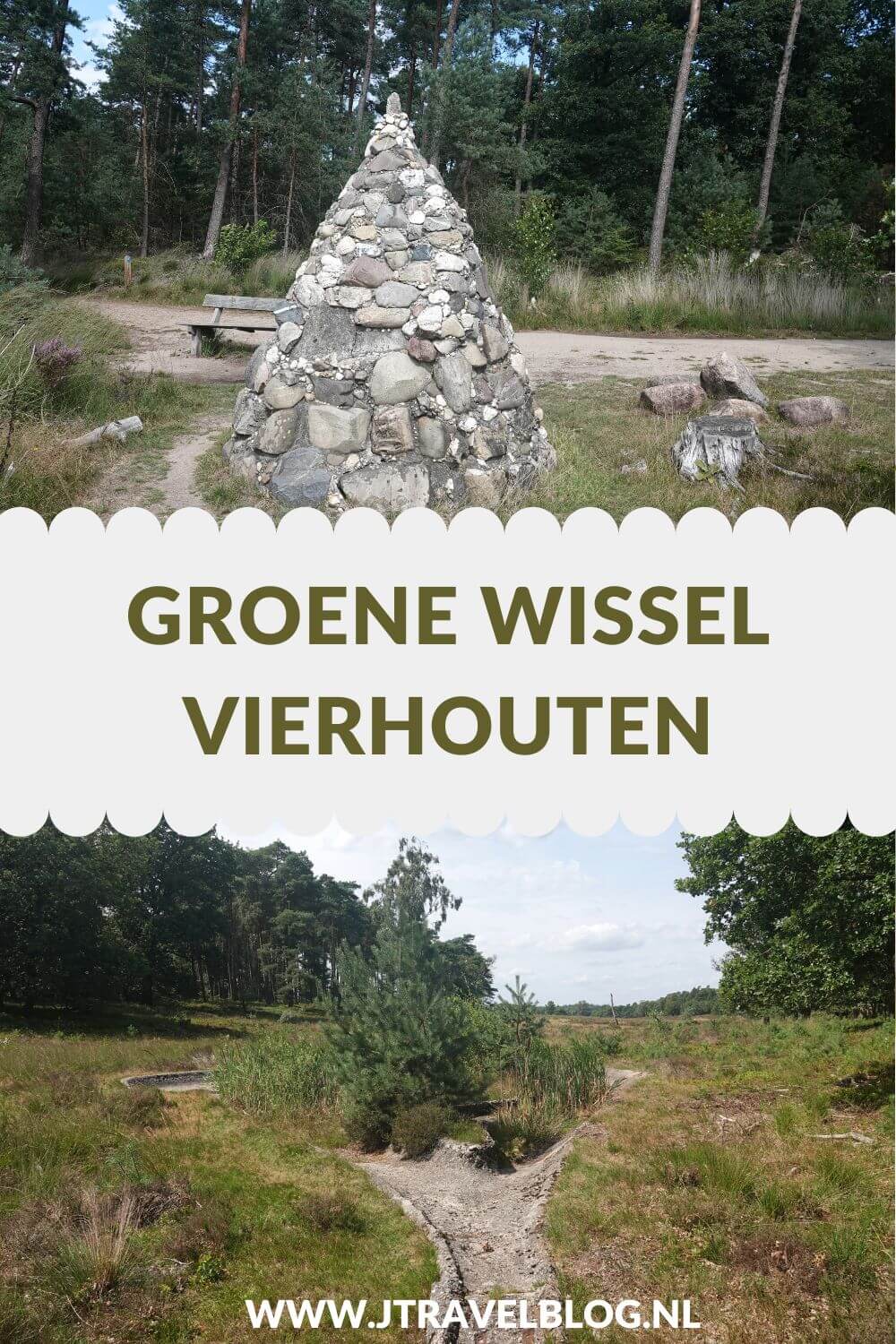 Ik liep de Groene Wissel Vierhouten vanuit het centrum van Vierhouten, door het Vierhouterbos naar Elspeet en via de Elspeetse Heide terug naar Vierhouten. Een mooie Groene Wissel over de Veluwe door een oud bos en over uitgestrekte heidevelden. #groenewissel #vierhouten #wandelen #jtravelblog #jtravel