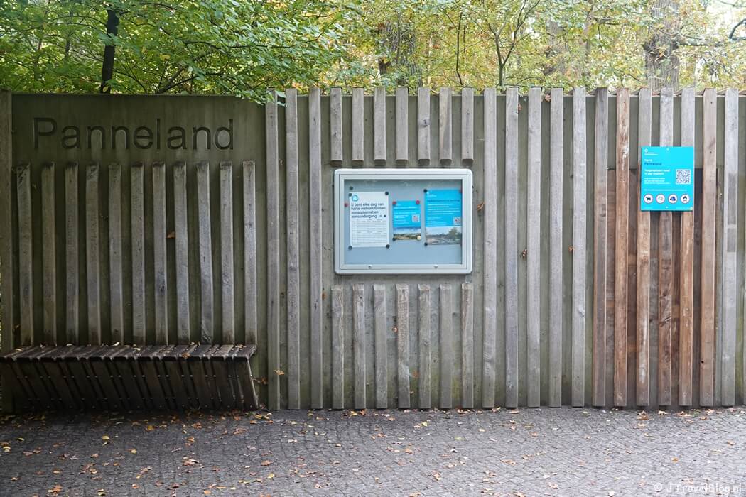 Ingang Panneland tijdens de rode wandelroute vanaf ingang Panneland in de Amsterdamse Waterleidingduinen