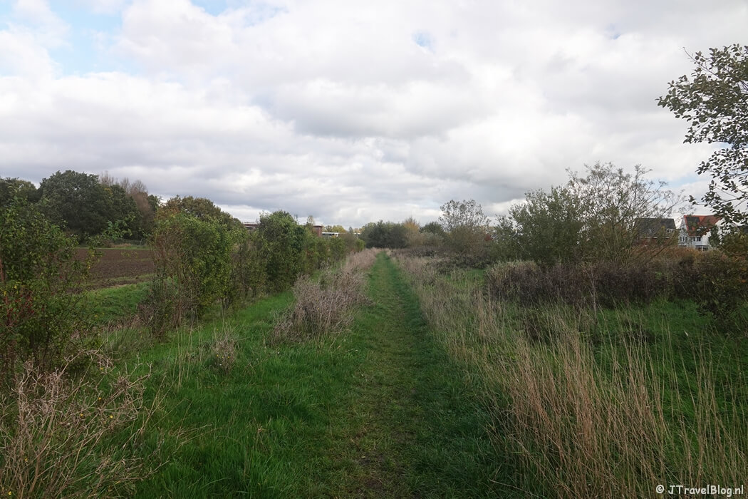 Een vies pad in Wageningen tijdens etappe 13 van het Pad van de Vrijheid van Rhenen naar Wageningen