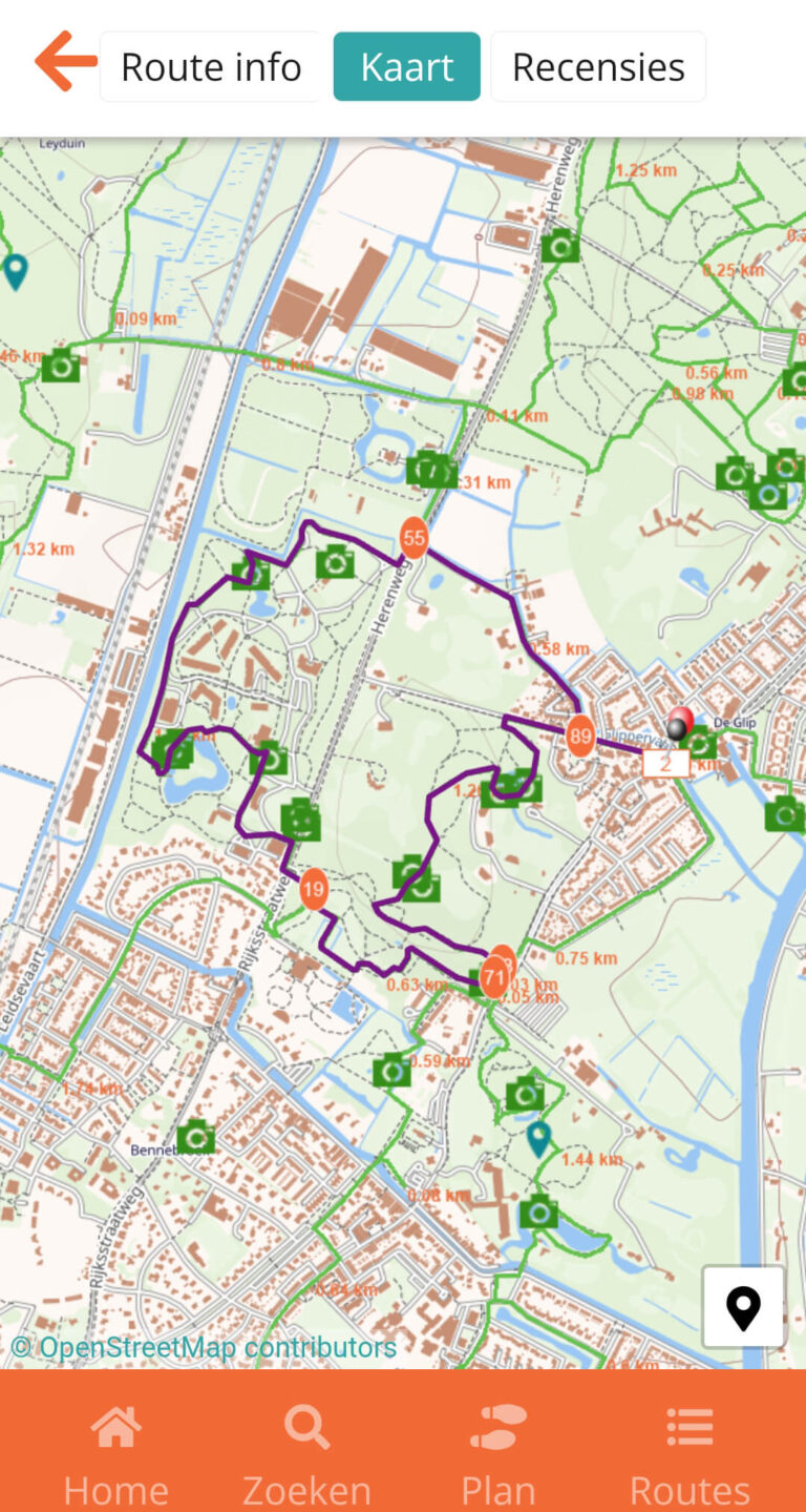 Hartekamproute in Heemstede van Wandelnetwerk Noord-Holland