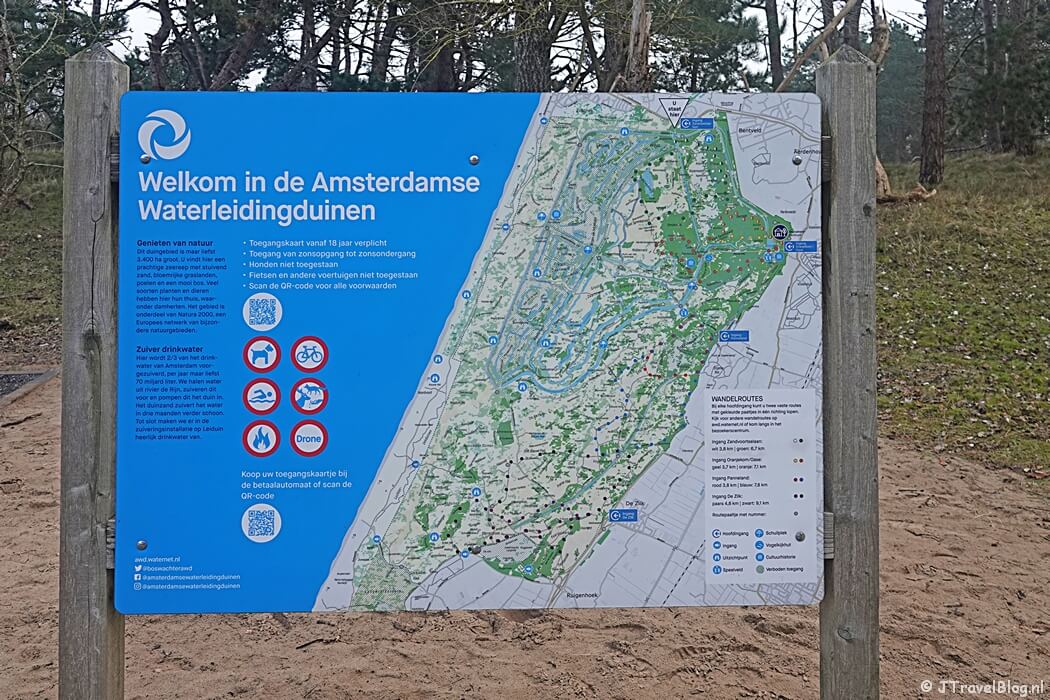 De kaart bij Ingang Zandvoortselaan tijdens de Trage Tocht Amsterdamse Waterleidingduinen