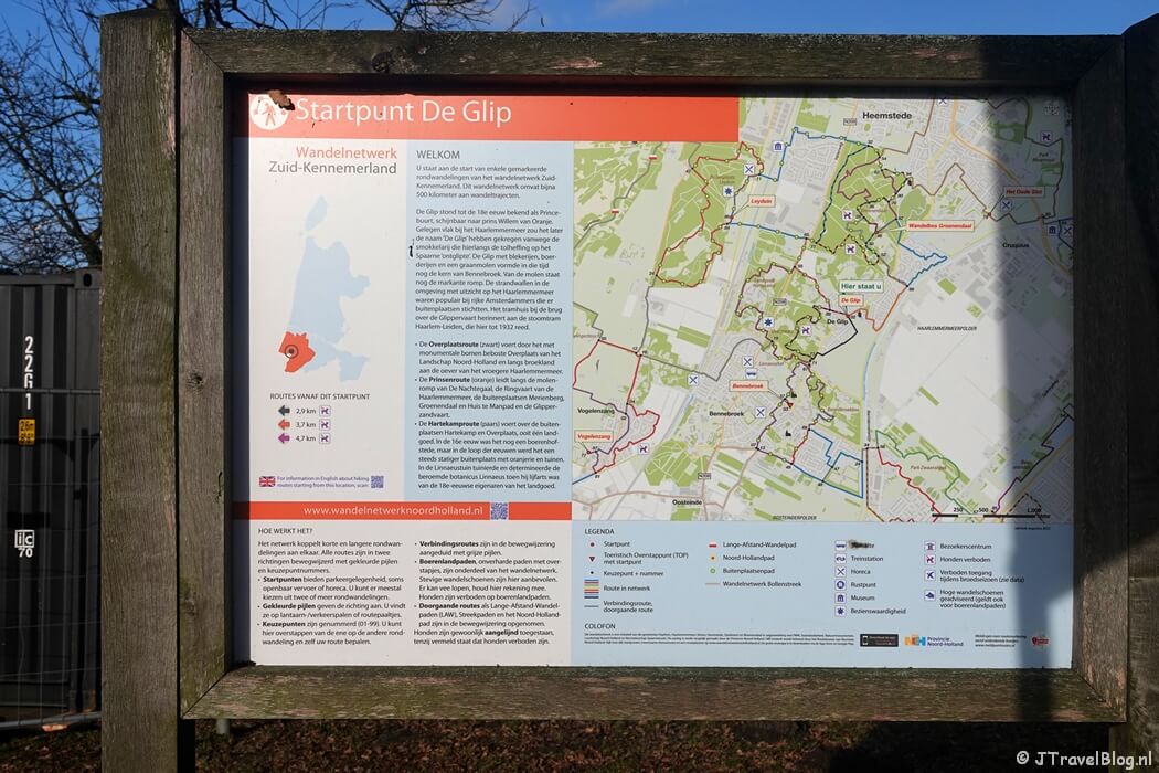 Startpunt De Glip bij Heemstede tijdens de Hartekamproute in Heemstede