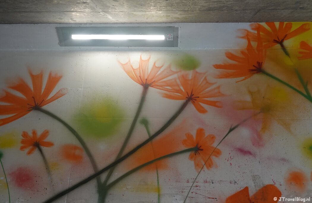 Street art in een tunnel in Cothen tijdens etappe 2 van het Utrechtpad van Odijk naar Cothen