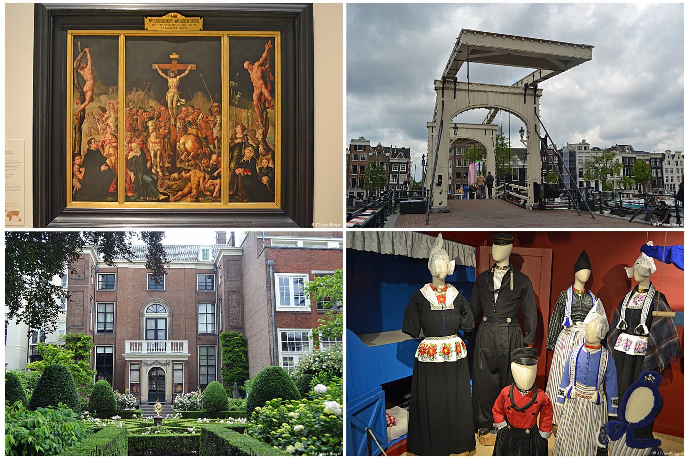 Amsterdam, met de Hermitage, de Magere Brug, Museum van Loon en het Klederdrachtmuseum, juni 2019