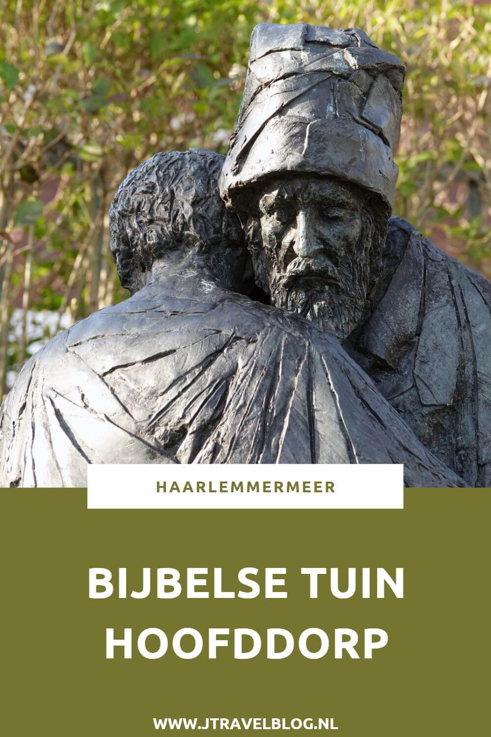 In Hoofddorp achter de R.K.-kerk Joannes De Doper bevindt zich een Bijbelse Tuin met 50 beelden van Bijbelse figuren. Alles in deze Bijbelse Tuin Hoofddorp heeft een betekenis, ook de bomen. Meer lees je in deze blog, #bijbelsetuinhoofddorp #haarlemmermeer #hoofddorp #bijbelsetuin #jtravelblog #jtravel