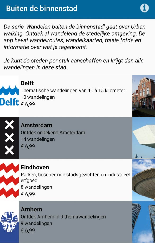 De wandel app Buiten de binnenstad