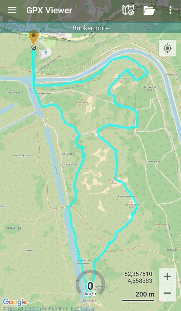 Een voorbeeld van een wandeling met behulp van GPX