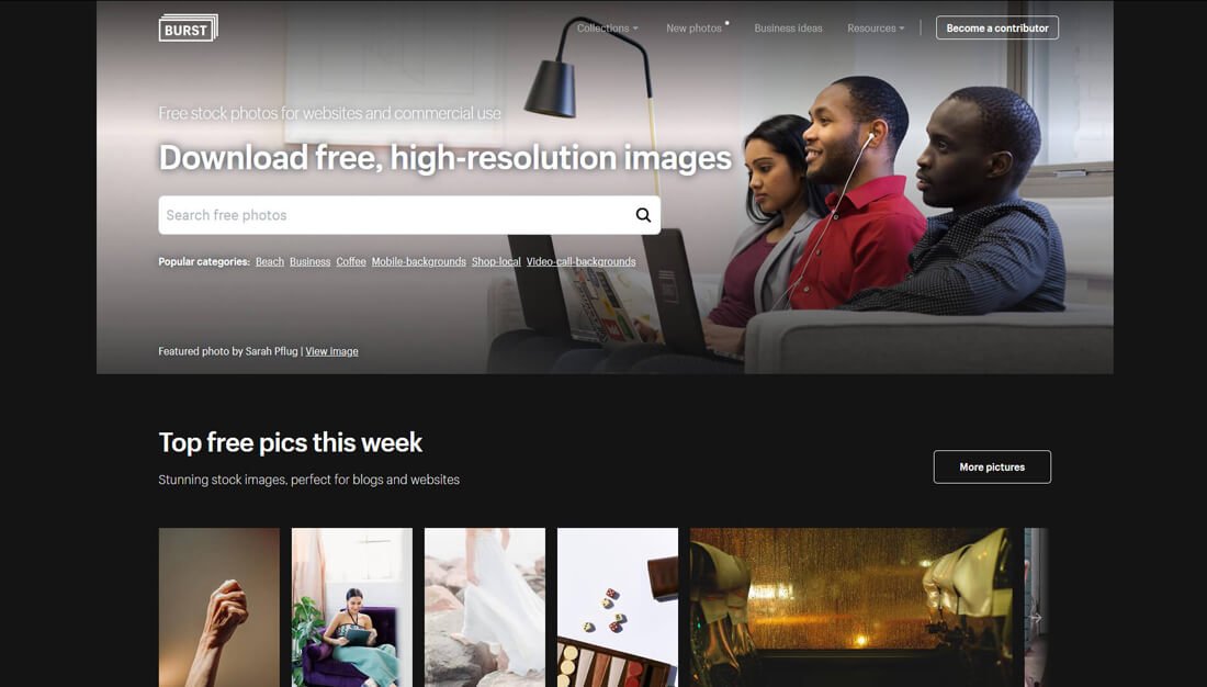 Burst: een website met gratis afbeeldingen