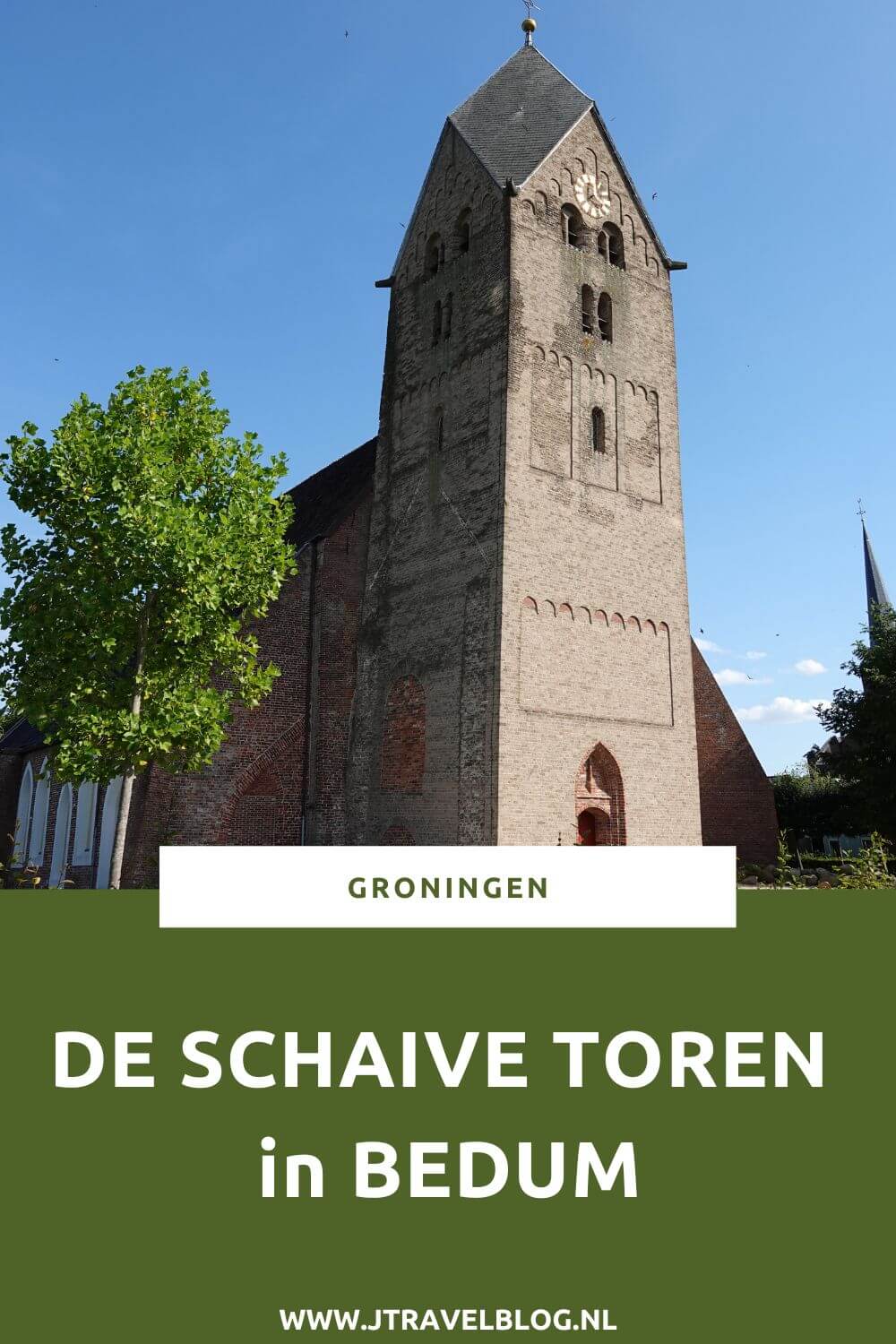 Ken je de Schaive Toren in Bedum? Deze mooie toren van de Walfriduskerk/Hervormde kerk staat in Bedum in de provincie Groningen. De Schaive Toren (Scheve Toren in het Nederlands) in Bedum is de scheefste toren van Nederland. De Schaive Toren staat schever dan de toren van Pisa/Italië. Meer lees je in deze blog, #schevetoren #schaivetoren #bedum #jtravelblog #jtravel