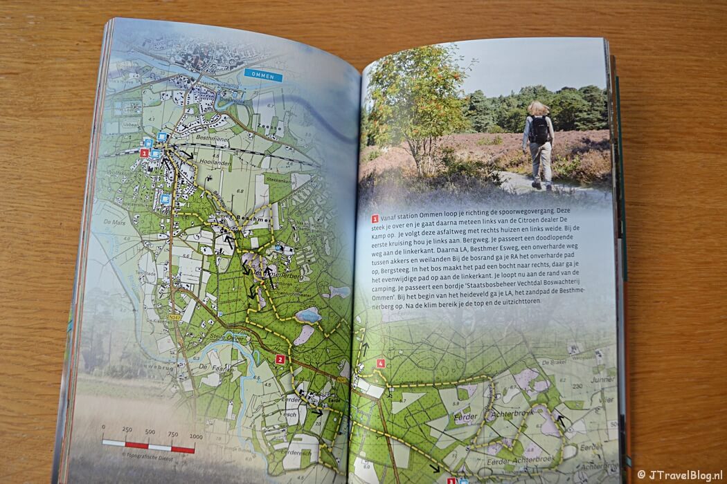 Voorbeeld van een wandeling in de wandelgids 'Wandelen in het Vechtdal' van Uitgeverij Gegarandeerd Onregelmatig