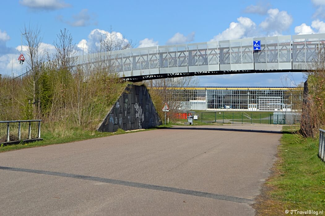 De brug aan het einde van Recreatiegebied Groene Weelde tijdens de Trage Tocht Vijfhuizen