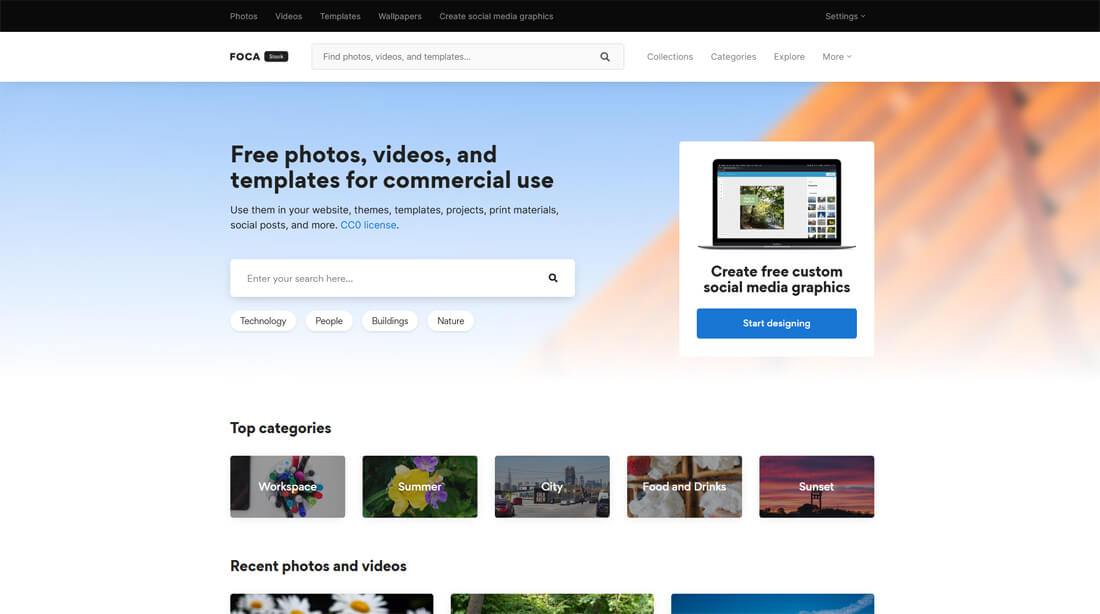 FocaStock: een website met gratis afbeeldingen