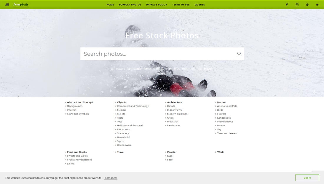 Freepixels: een website met gratis afbeeldingen