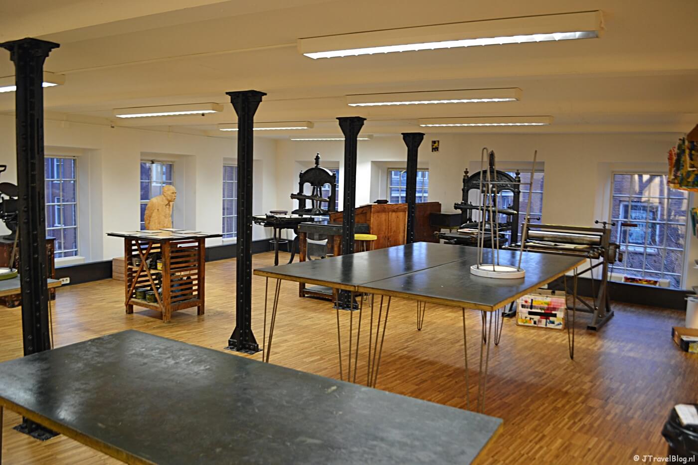 In het Werkman atelier in het GRID Grafisch Museum in Groningen