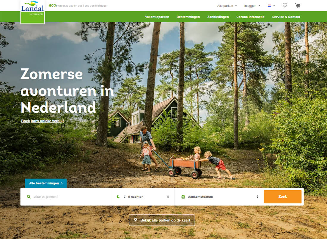 De website van Landal Greenparks