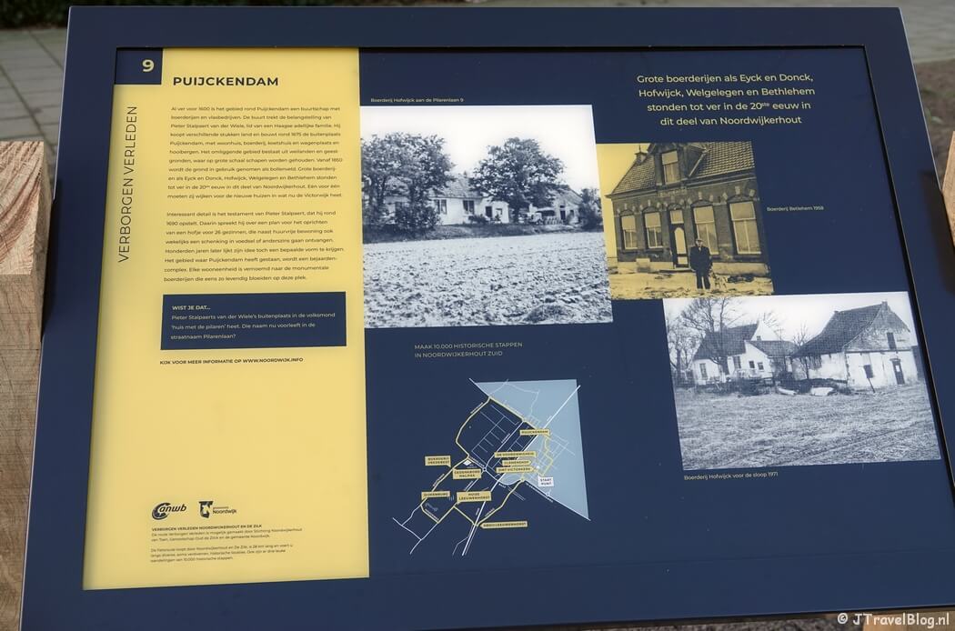 Informatiepaneel nr. 9 - Puijckendam in Noordwijkerhout tijdens de Verborgen Verleden fietsroute langs historische plekken in Noordwijkerhout en De Zilk