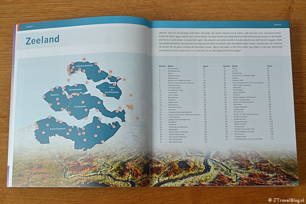 Inhoudsopgave per provincie van het boek 'De mooiste fotolocaties van Zuid-Nederland'