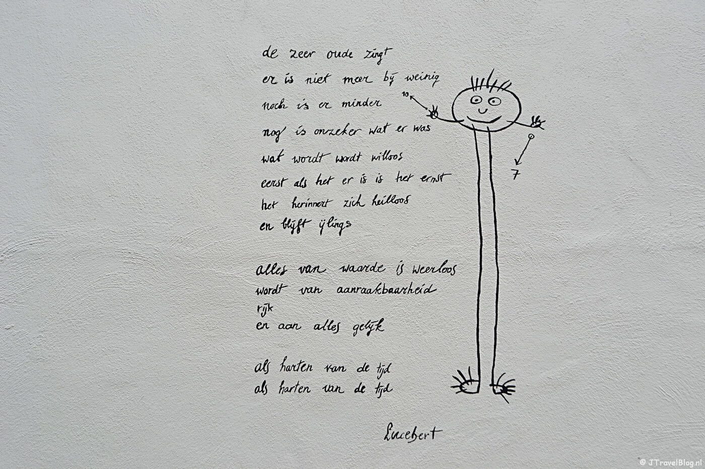 Muurgedicht van Lucebert (dit is volgens mij een nieuw muurgedicht)