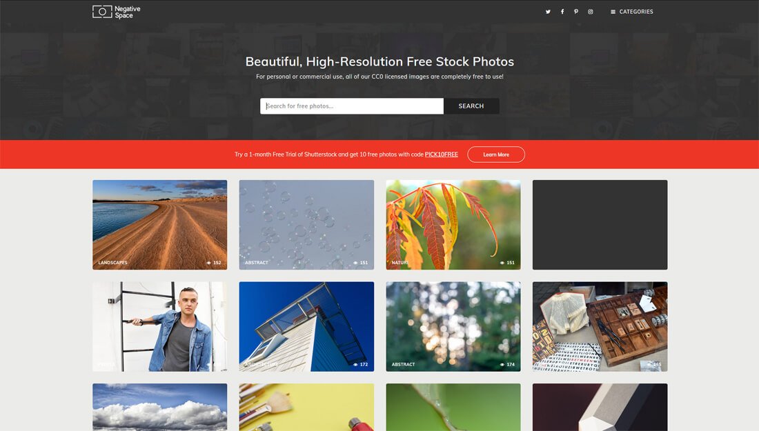 Negative Space: een website met gratis afbeeldingen