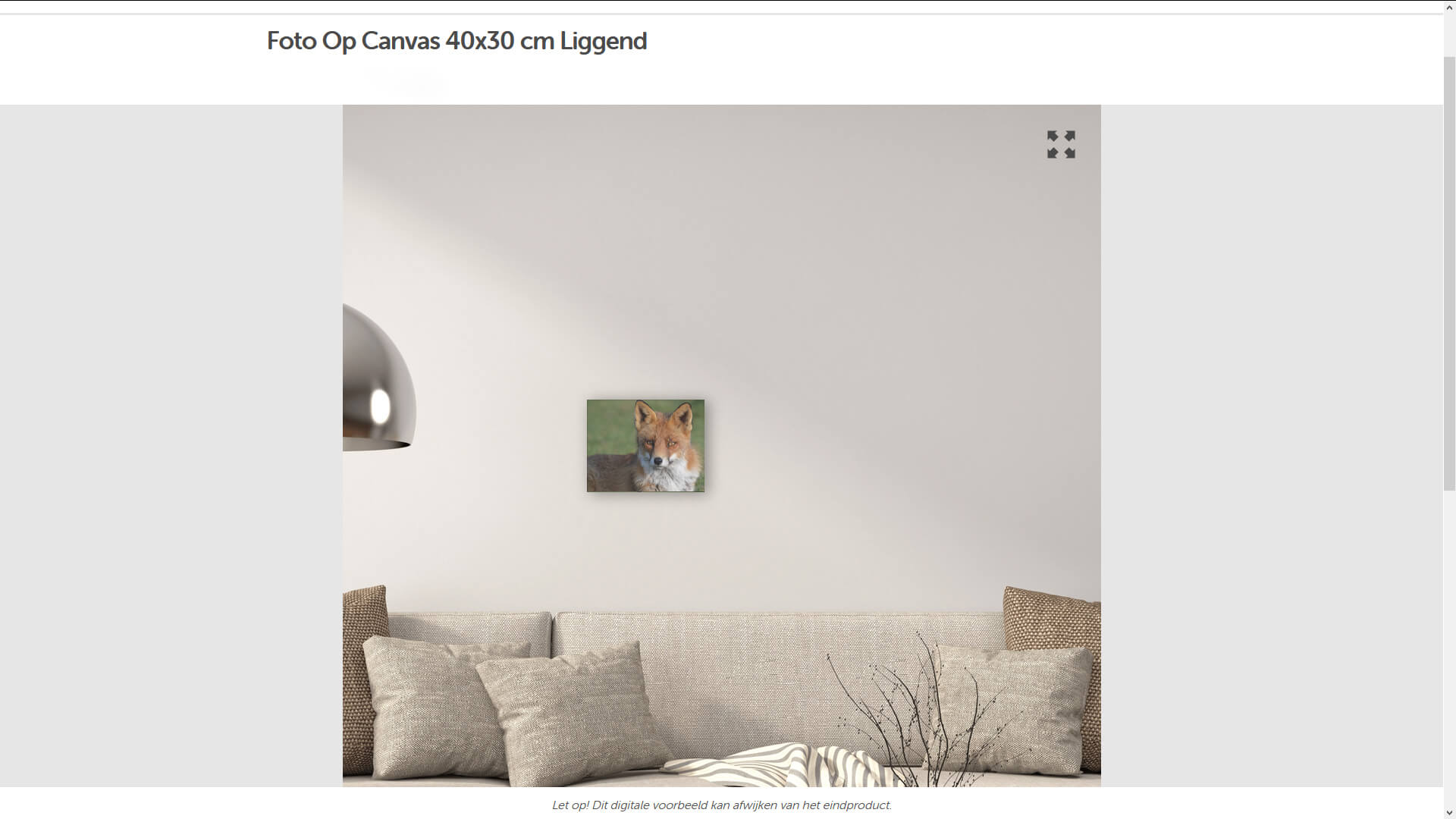 De preview van mijn foto op canvas van Fotofabriek.nl