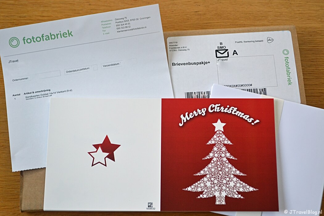 Mijn pakketje met kerstkaarten van Fotofabriek.nl
