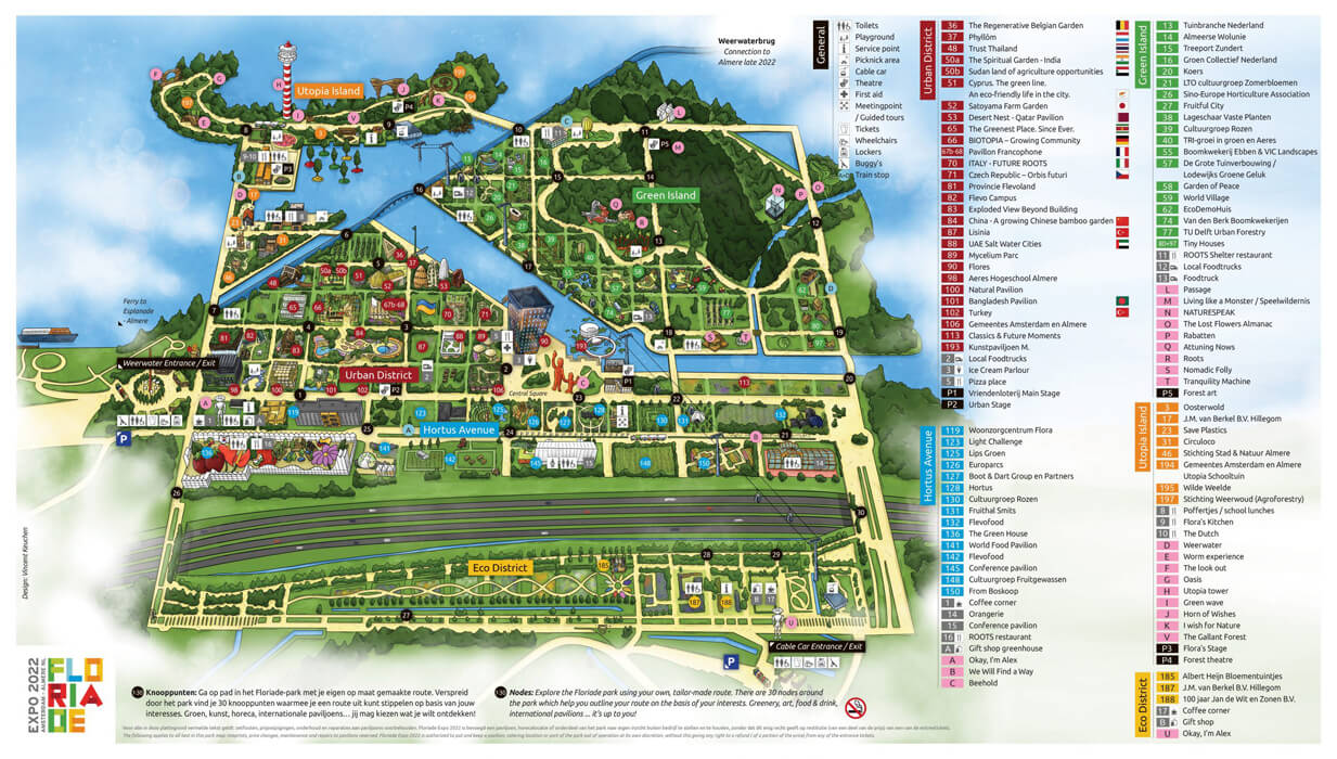 Plattegrond van de Floriade 2022 in Almere