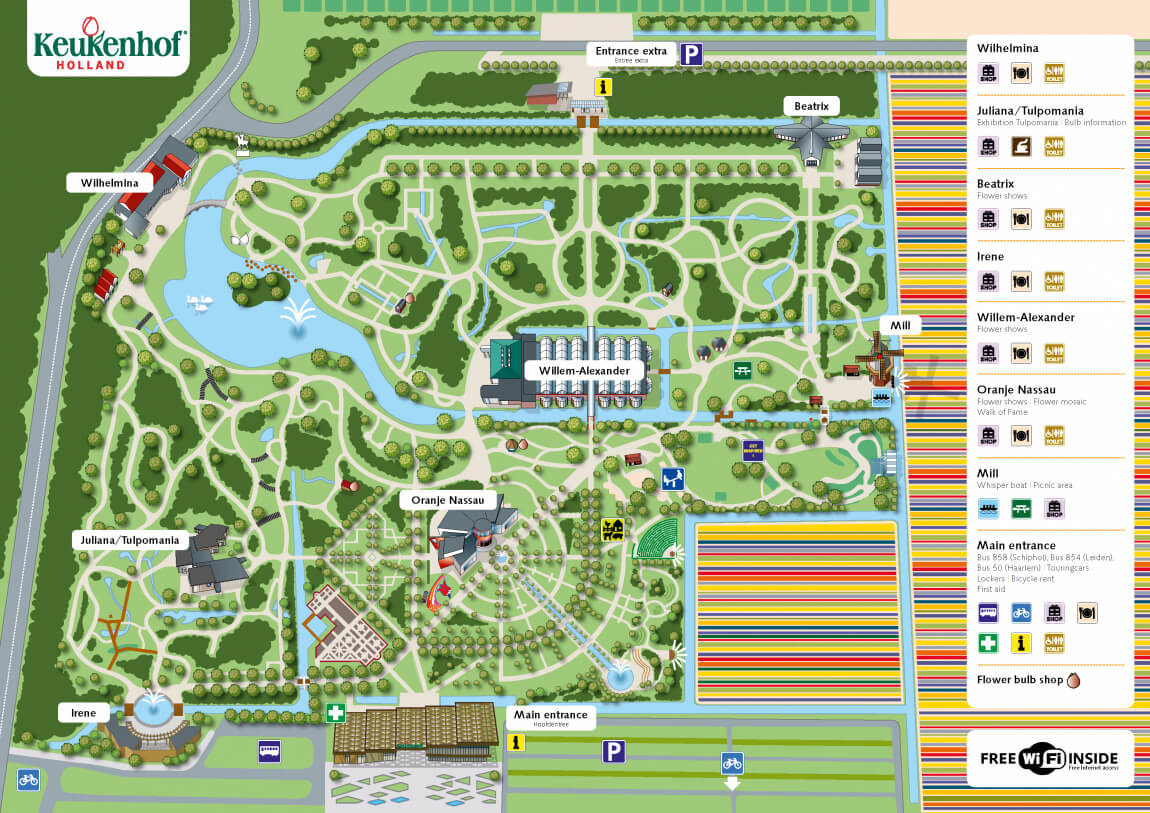 Plattegrond van de Keukenhof in Lisse