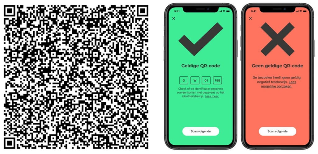 De QR-codes in de CoronaCheck-app