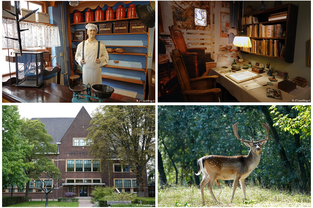 September 2022: Nederlands Bakkerijmuseum en het Anton Pieck Museum in Hattem, het vroegere gymnasium Celeanum in Zwolle en een damhert in de Amsterdamse Waterleidingduinen