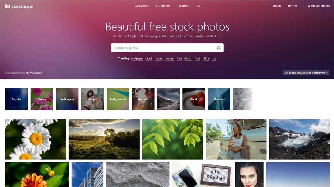 StockSnap: een website met gratis afbeeldingen