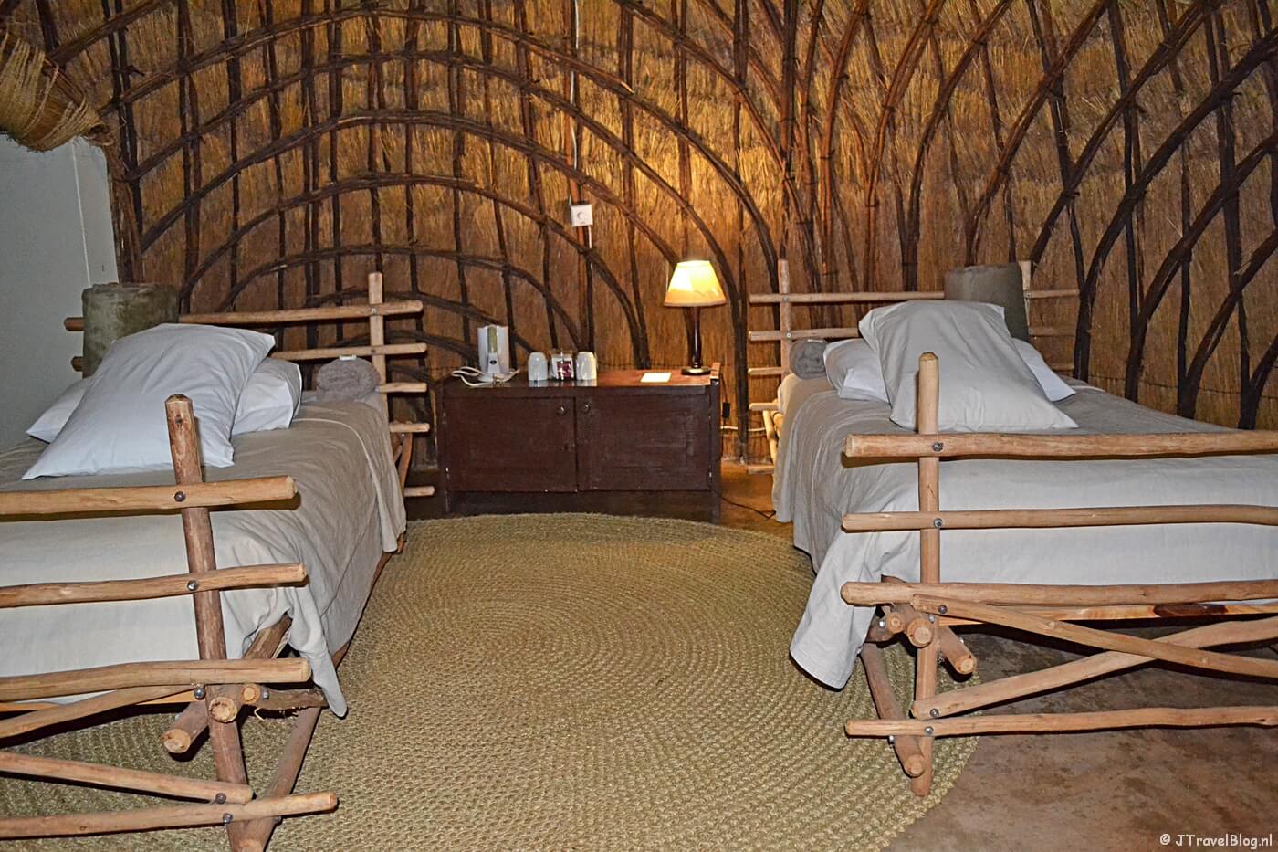 De binnenkant van de beehive in Mlilwane Wildlife Sanctuary in Swaziland