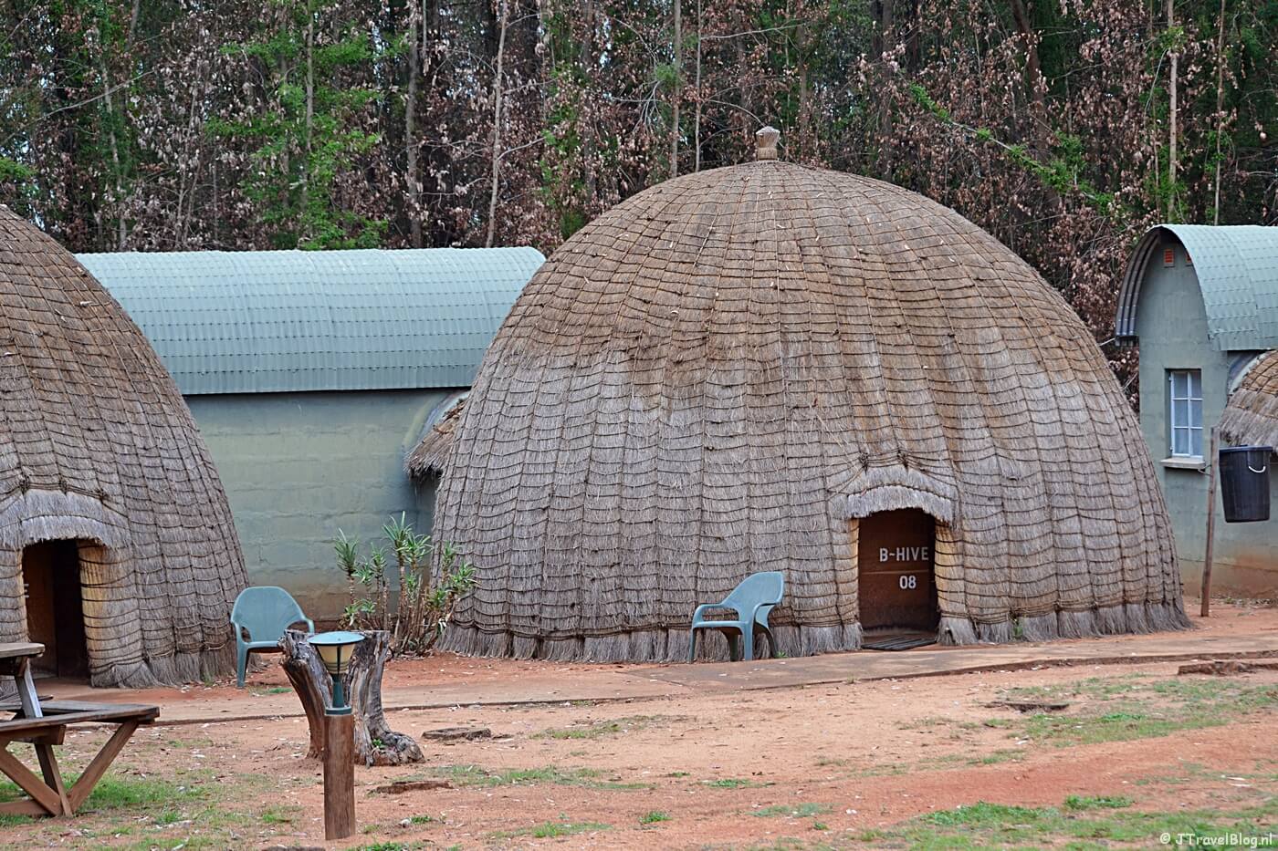 Beehives in Mlilwane Wildlife Sanctuary in Swaziland
